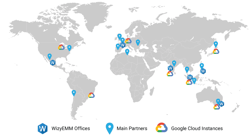 WizyEMM Data center location Map